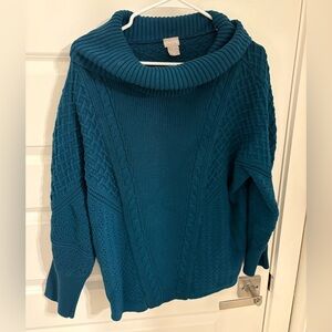 Chico's Teal Cable Knit Sweater